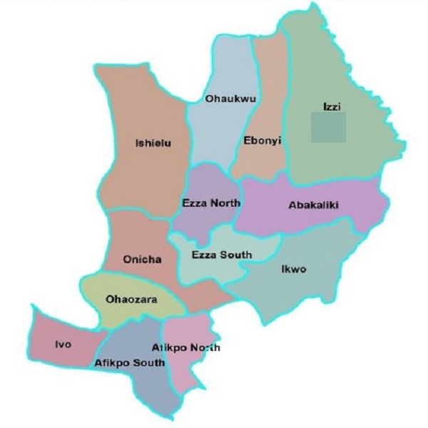 Political Map of Ebony State of Nigeria